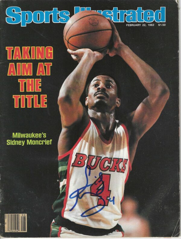Autographed Sidney Moncrief Milwaukee Bucks Sports Illustrated Magazine 2/22/1982