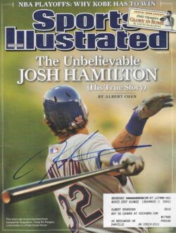 Autographed Josh Hamilton Texas Rangers Sports Illustrated Magazine 6/2/2008