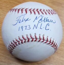 Autographed FELIX MILLAN "1973 NLC" Official Rawlings Major League Baseball