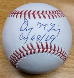 Autographed DENNY MCLAIN "CY 68/69"  Official Major League Baseball