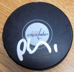 Autographed PHEONIX COPLEY Washington Capitals Hockey Puck