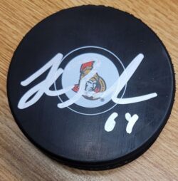 Autographed J.C. BEAUDIN Ottawa Senators Hockey Puck
