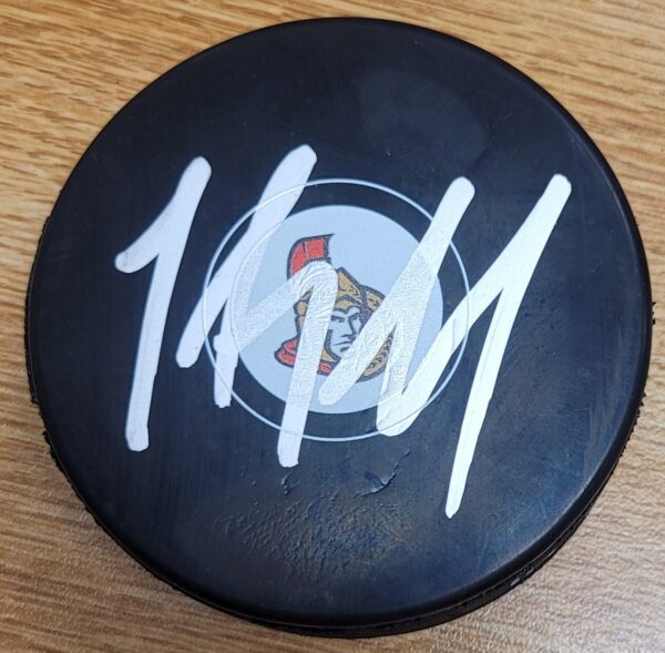Autographed CODY GOLOUBEF Ottawa Senators Hockey Puck
