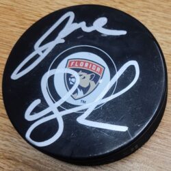 Autographed JOEL QUENNEVILLE Florida Panthers Hockey Puck