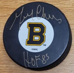 AUTOGRAPHED GERRY CHEEVERS Boston Bruins Hockey Puck