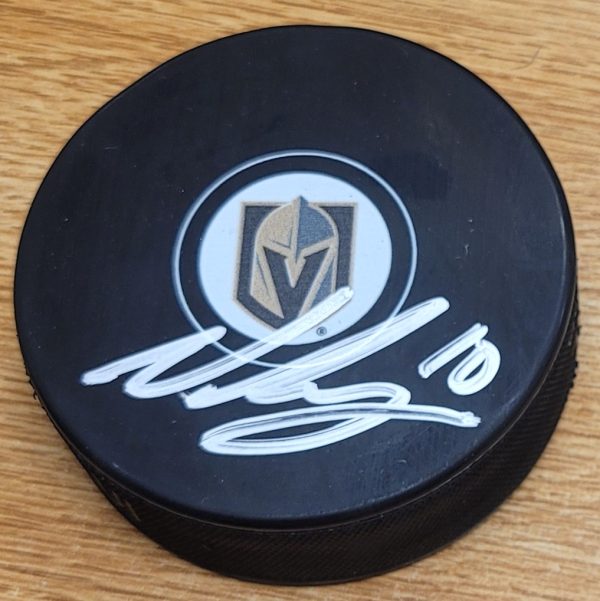 Autographed NICOLAS ROY Vegas Golden Knights Hockey Puck