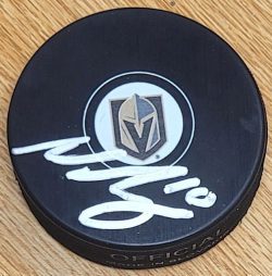 Autographed NICOLAS ROY Vegas Golden Knights Hockey Puck