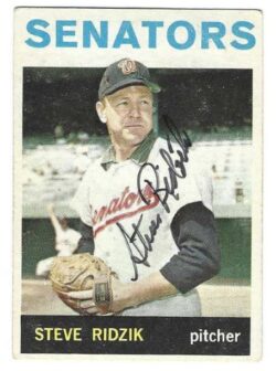 Autographed STEVE RIDZIK Washington Senators 1964 Topps Card