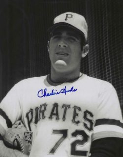AUTOGRAPHED CHARLIE SANDS 8x10 Pittsburgh Pirates Photo