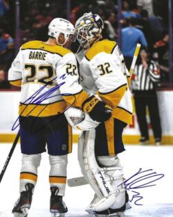 Autographed TYSON BARRIE and KEVIN LANKINEN 8X10 Nashville Predators photo