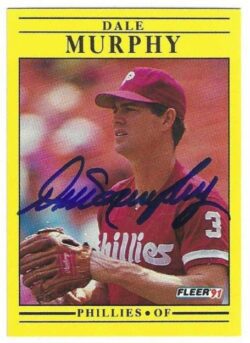 Autographed DALE MURPHY Philadelphia Phillies 1991 Fleer Card