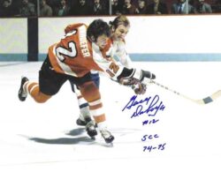 Autographed  GARY DORNHOEFER "SCC 74-75" 8x10 Philadelphia Flyers Photo