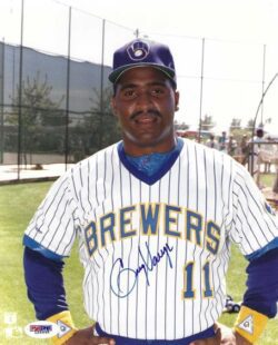 AUTOGRAPHED GREG VAUGHN 8x10 Milwaukee Brewers Photo PSA/DNA