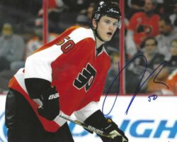 Autographed SAM MORIN  8X10 Philadelphia Flyers Photo