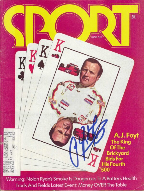 Autographed A.J. Foyt Sport Magazine June 1973