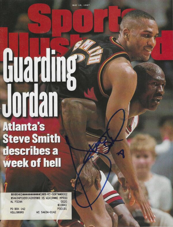 Autographed Steve Smith Atlanta Hawks Sports Illustrated Magazine 5/19/1997