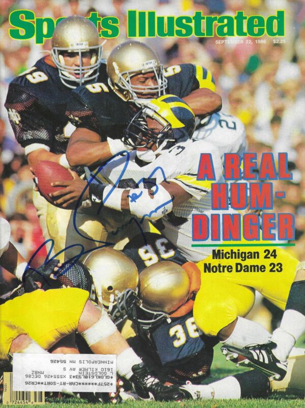 Autographed Bob Perryman Michigan Wolverines Sports Illustrated Magazine 9/22/1986
