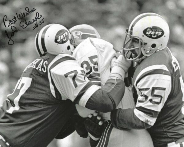 Autographed JOHN EBERSOLE 8X10 New York Jets photo