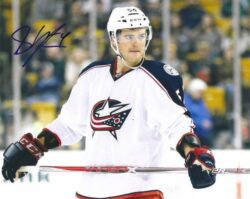 Autographed SCOTT HARRINGTON 8X10 Columbus Blue Jackets Photo
