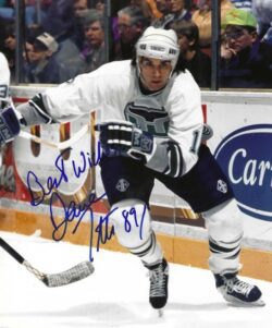 Autographed DARREN TURCOTTE 8X10 Hartford Whalers Photo