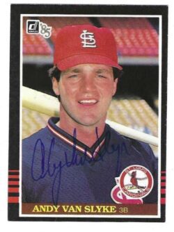 Autographed  ANDY VAN SLYKE St. Louis Cardinals 1985 Donruss Card