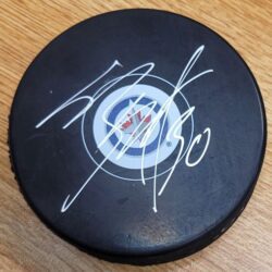 Autographed LAURENT BROSSOIT Winnipeg Jets Hockey Puck