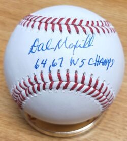 Autographed DAL MAXVILL "64, 67 WSC"  Official Major League Baseball