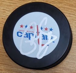 Autographed PHIL HOUSLEY Washington Capitals Hockey Puck