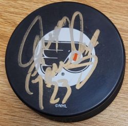 Autographed DENIS GAUTHIER Philadelphia Flyers Hockey Puck