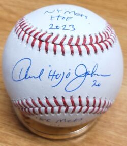 Autographed HOWARD "HOJO" JOHNSON 2 Inscriptions Official Major League Baseball