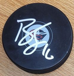 Autographed BRENDAN GAUNCE Columbus Blue Jackets Hockey Puck
