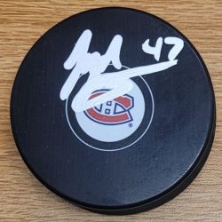 Autographed JAYDEN STRUBLE Montreal Canadiens Hockey Puck