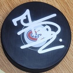 Autographed MARC DENIS Montreal Canadiens Hockey Puck