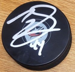 Autographed ERIK GUDBRANSON Columbus Blue Jackets Hockey Puck