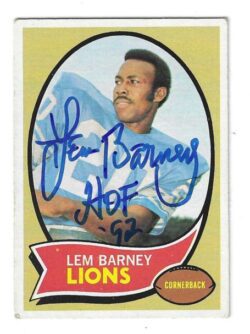 Lem Barney Detroit Lions Autographed 1970 Football Topps Card #75