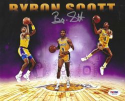 Autographed BYRON SCOTT 8X10 Los Angeles Lakers Photo PSA/DNA