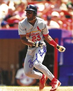 AUTOGRAPHED BERNARD GILKEY 8x10 St. Louis Cardinals photo
