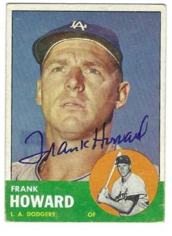 Autographed FRANK HOWARD Los Angeles Dodgers 1963 Topps Card