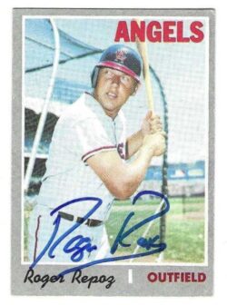 Autographed Roger Repoz California Angels 1970 Topps card #397