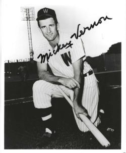 AUTOGRAPHED MICKEY VERNON 8X10 Washington Senators Photo