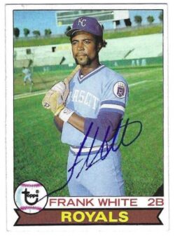 Autographed FRANK WHITE Kansas City Royals 1979 Topps Card