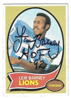 Lem Barney Detroit Lions Autographed 1970 Football Topps Card #75