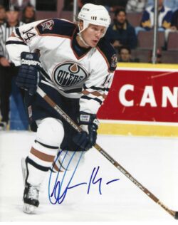 Autographed MATS LINDGREN 8X10 EDMONTON OILERS Photo