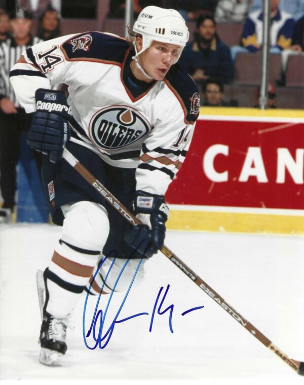 Autographed MATS LINDGREN 8X10 EDMONTON OILERS Photo