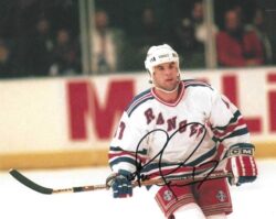 Autographed PETER FERRARO 8x10 New York Rangers Photo