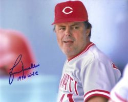 AUTOGRAPHED LOU PINIELLA "1990 WSC" 8X10 Cincinnati Reds Photo