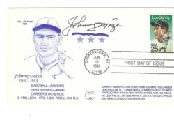 Autographed JOHNNY MIZE New York Giants Cachet Cover