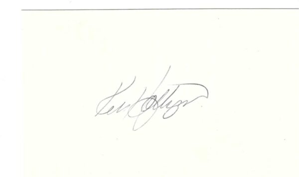 AUTOGRAPHED  KEN HOLTZMAN 3x5 Index card