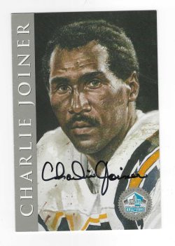 Autographed Charlie Joiner San Diego Chargers Ron Mix Hall of Fame Card