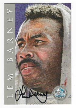 Autographed Lem Barney Detroit Lions Ron Mix Hall of Fame Card